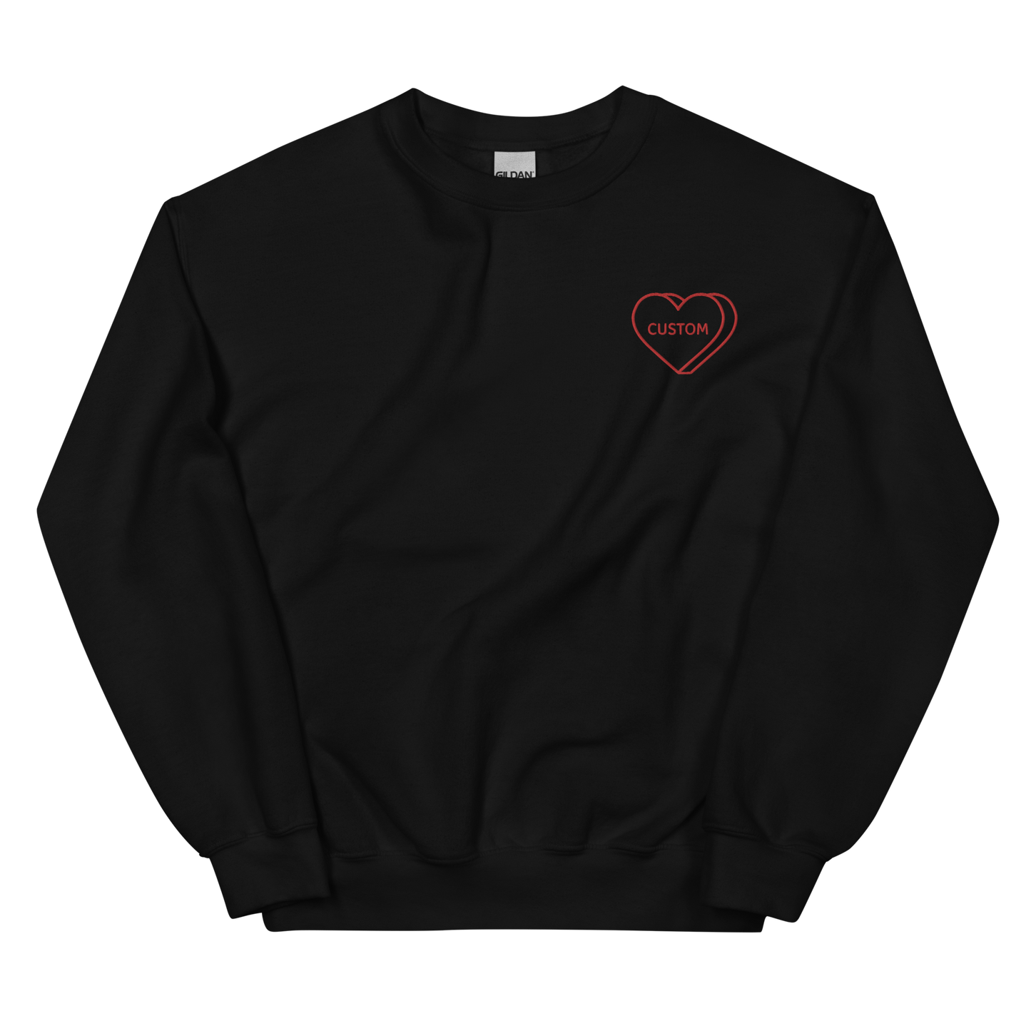 Custom Heart Embroidered Crewneck Sweatshirt
