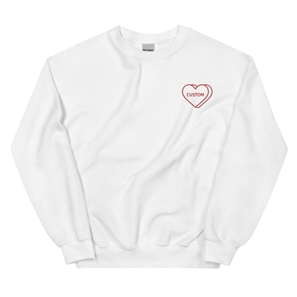 Custom Heart Embroidered Crewneck Sweatshirt