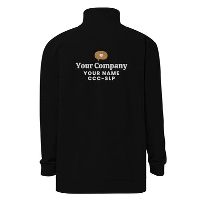 Personalized Speech Company Quarter Zip Sweatshirt | Front and Back Embroidery