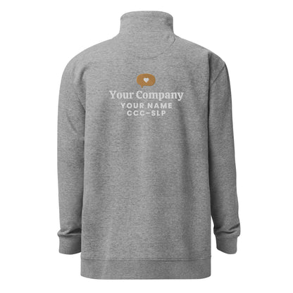Personalized Speech Company Quarter Zip Sweatshirt | Front and Back Embroidery