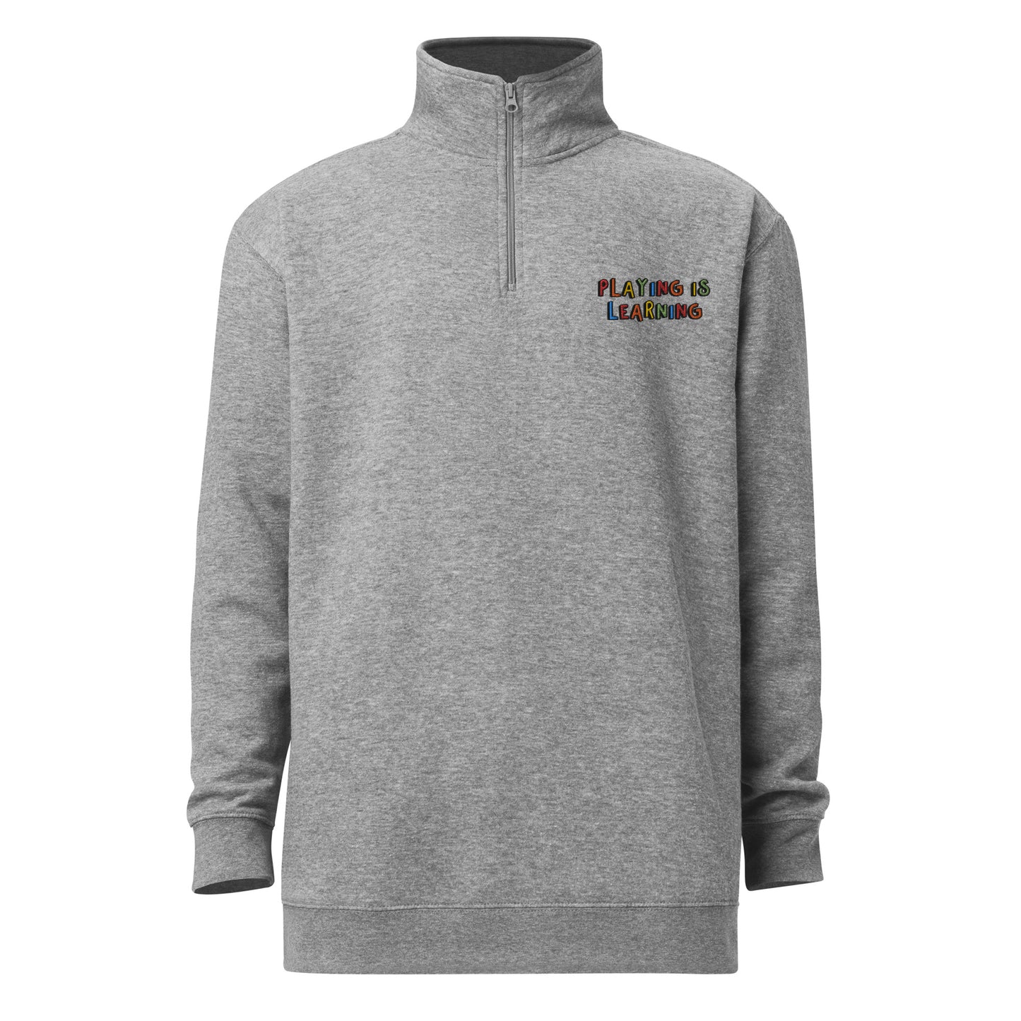 Playing is Learning Embroidered Quarter Zip Sweatshirt