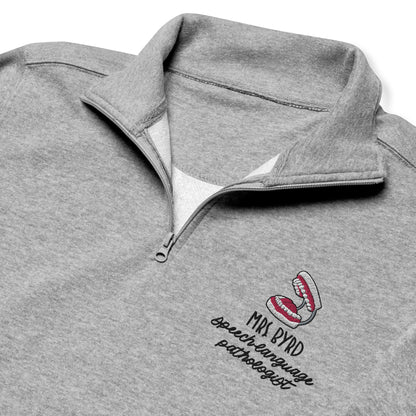 Personalized Embroidered Mouth Model Quarter Zip Sweatshirt