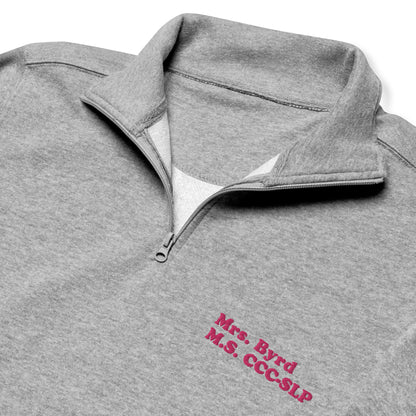 Personalized Embroidered Credentials Quarter Zip Sweatshirt