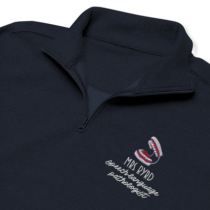 Personalized Embroidered Mouth Model Quarter Zip Sweatshirt
