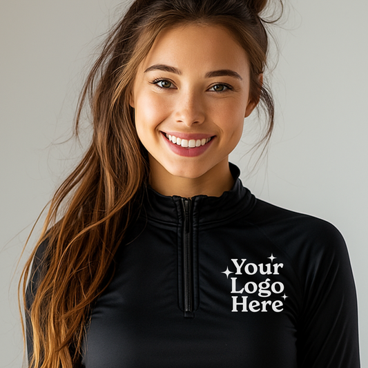 Custom Logo Women's Quarter-Zip Pullover | Front Print