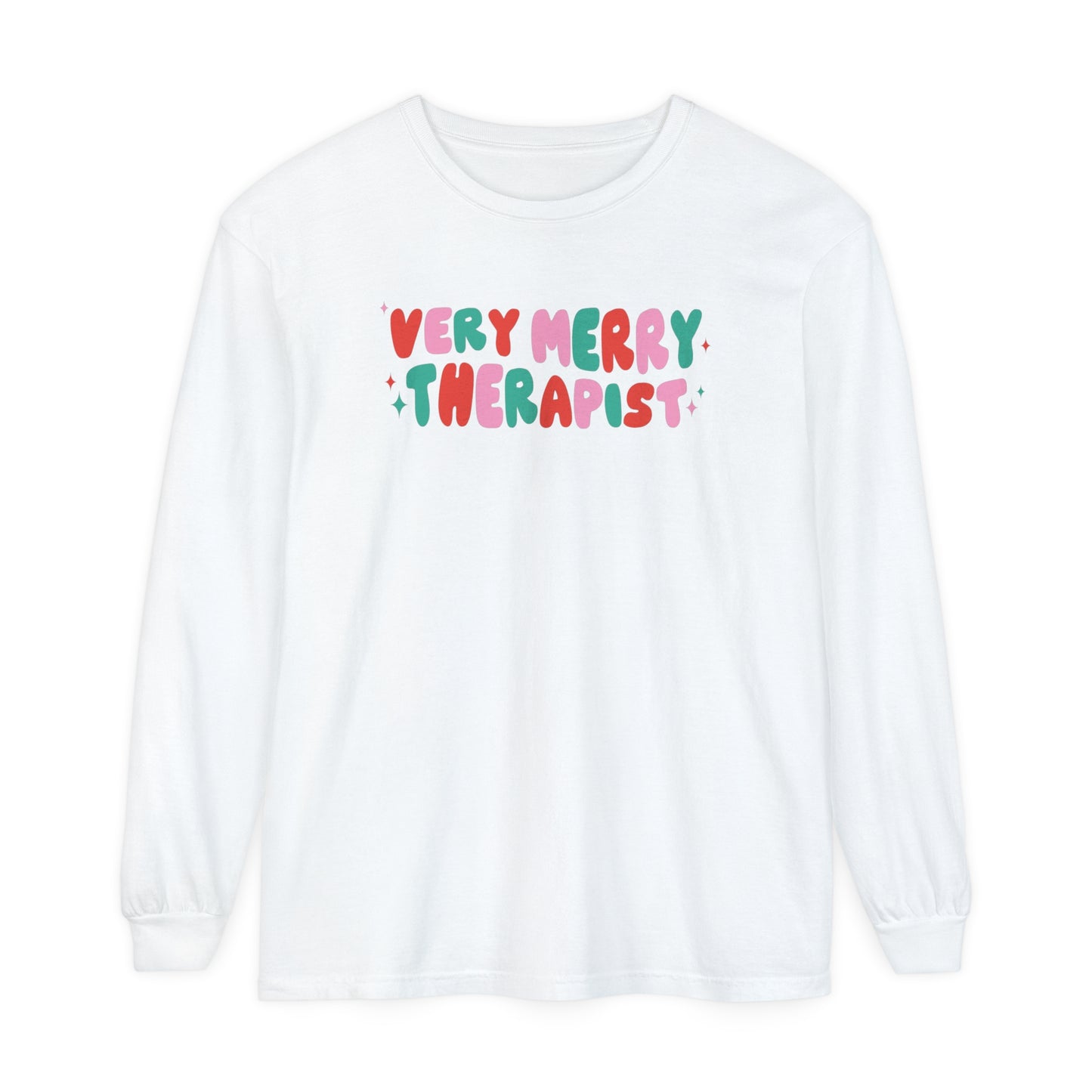 Very Merry Therapist Long Sleeve Comfort Colors T-Shirt