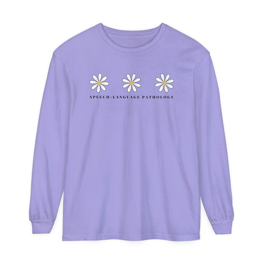 Daisy Speech-Language Pathology Long Sleeve Comfort Colors T-Shirt