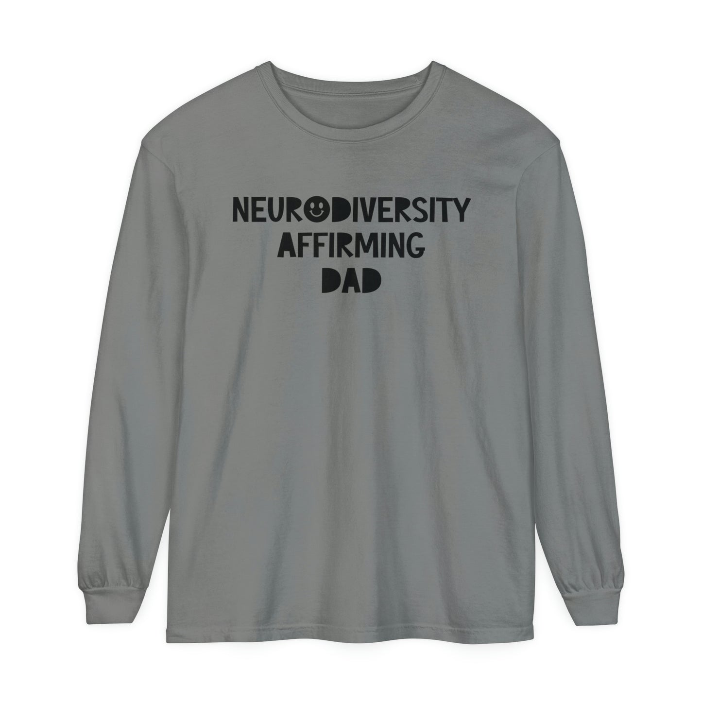 Neurodiversity Affirming Dad Long Sleeve Comfort Colors T-Shirt