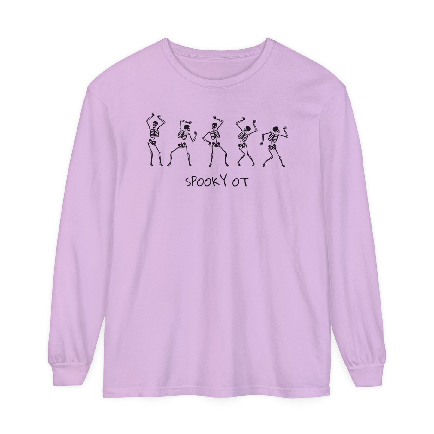 Spooky OT Skeletons Long Sleeve Comfort Colors T-Shirt