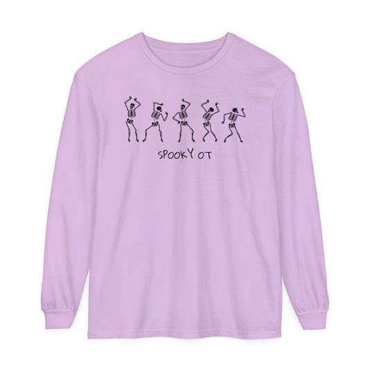 Spooky OT Skeletons Long Sleeve Comfort Colors T-Shirt