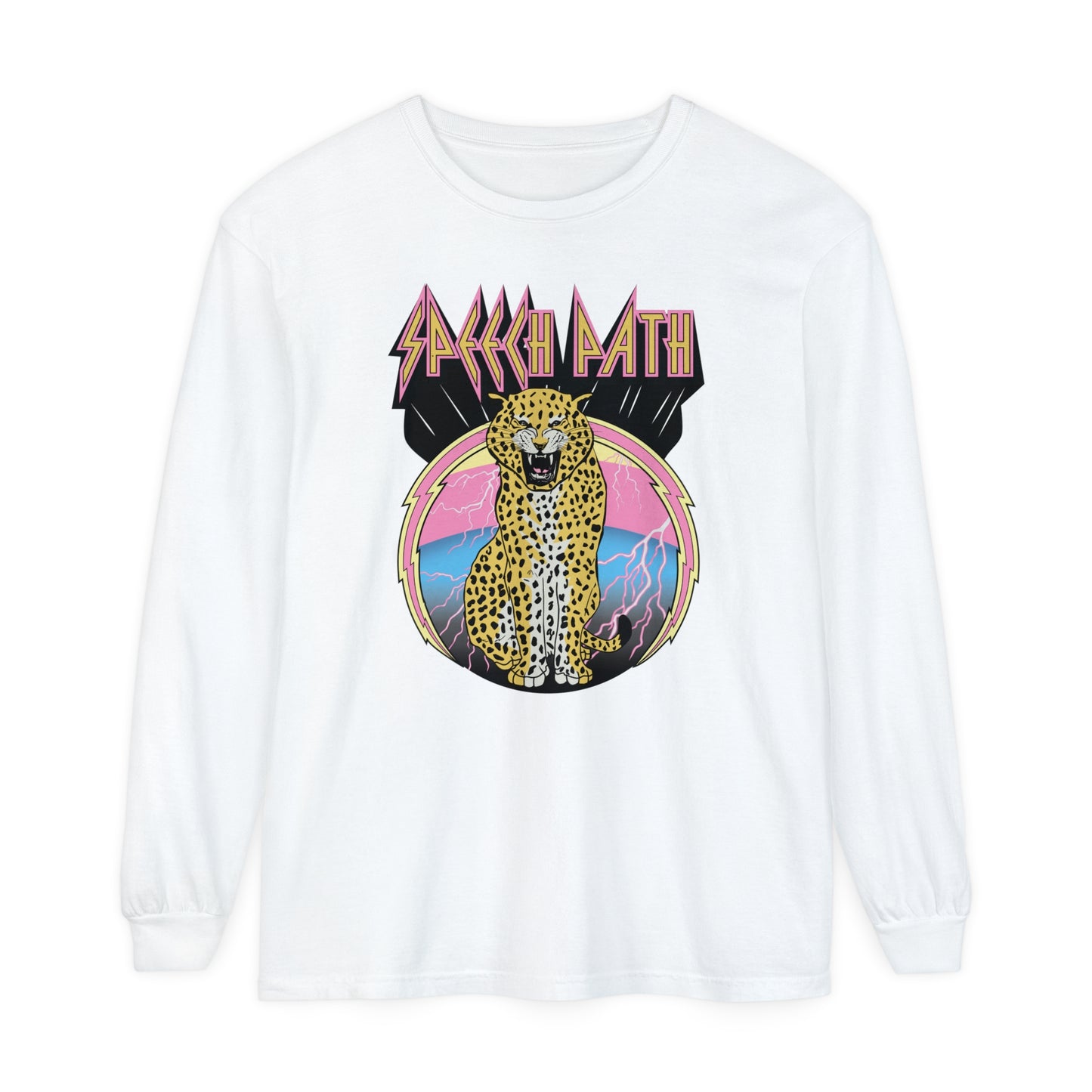 Rock Speech Path Leopard Long Sleeve Comfort Colors T-Shirt