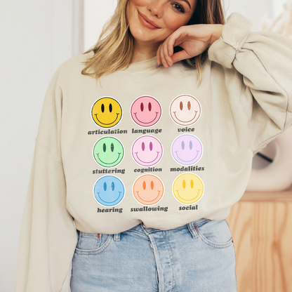 Retro Distressed Speech Scope Crewneck Sweatshirt