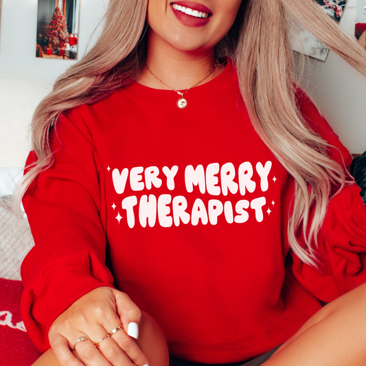 Very Merry Therapist Crewneck Sweatshirt