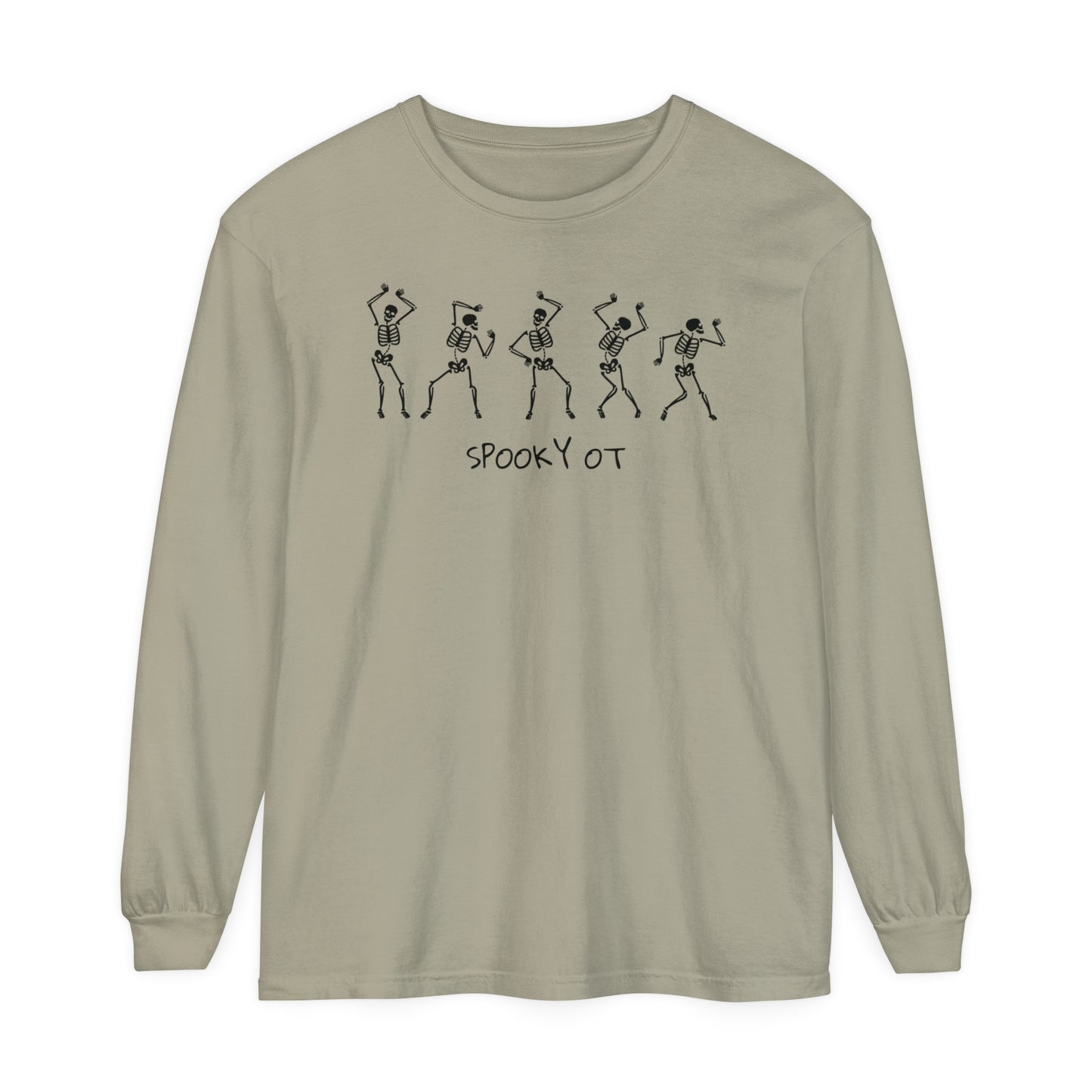 Spooky OT Skeletons Long Sleeve Comfort Colors T-Shirt