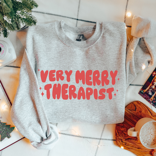 Very Merry Therapist Crewneck Sweatshirt