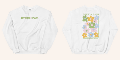 Speech Path Floral Crewneck Sweatshirt | Front and Back Design