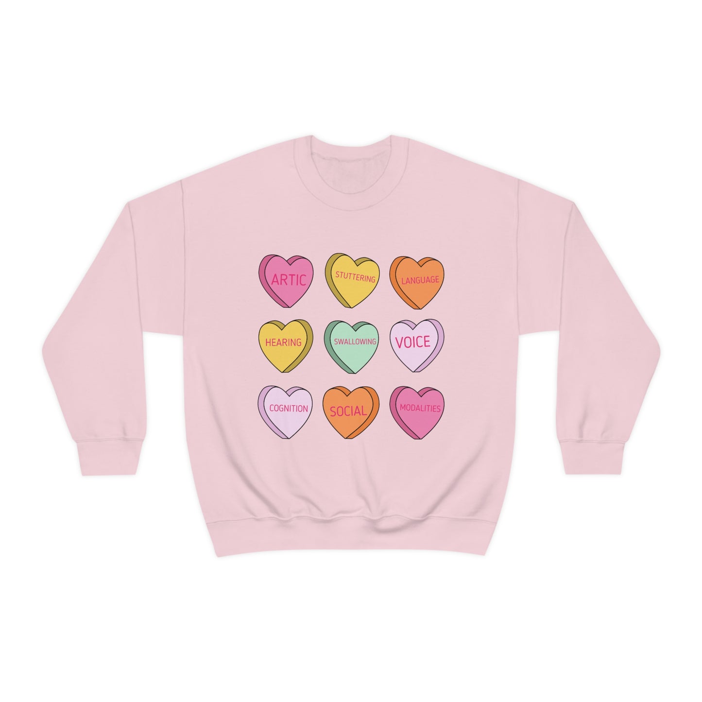 Candy Hearts Speech Scope Crewneck Sweatshirt