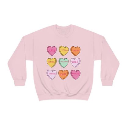 Candy Hearts Speech Scope Crewneck Sweatshirt