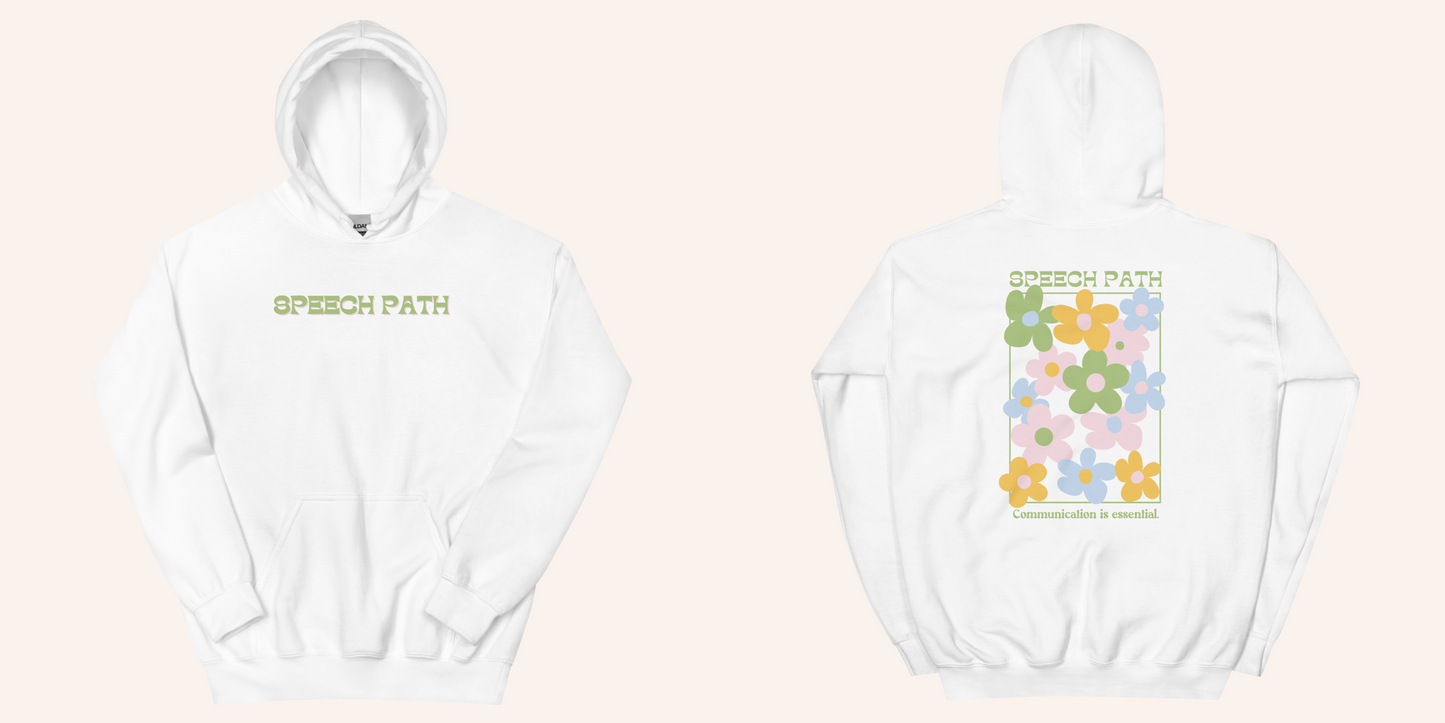 Speech Path Floral Hoodie | Front and Back Print