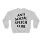 Antisocial Speech Club Crewneck Sweatshirt | Front and Back Print