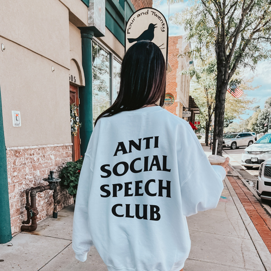 Antisocial Speech Club Crewneck Sweatshirt | Front and Back Print