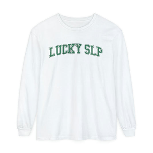 Lucky SLP Distressed Long Sleeve Comfort Colors T-Shirt