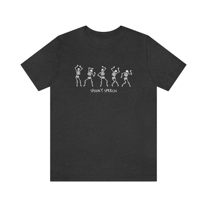 Spooky Speech Skeleton Jersey T-Shirt