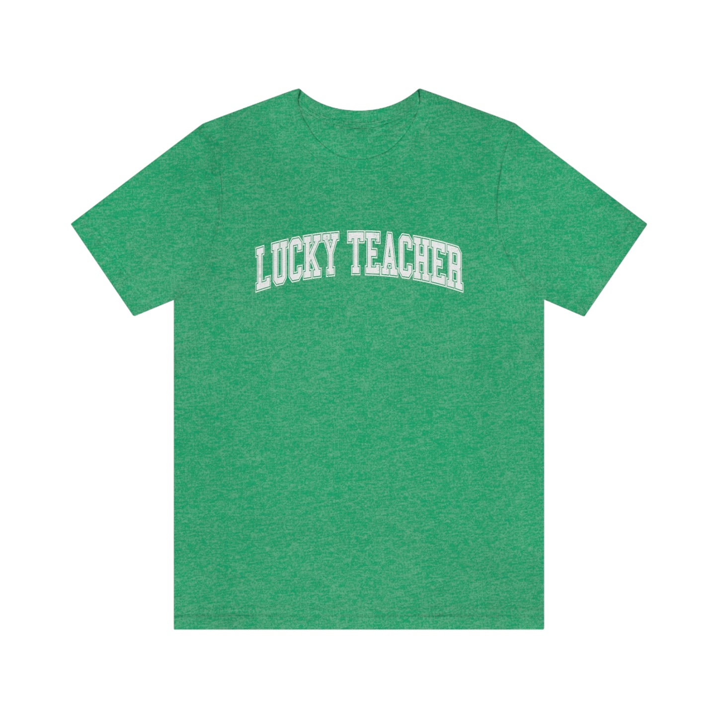 Lucky Teacher Distressed Jersey T-Shirt