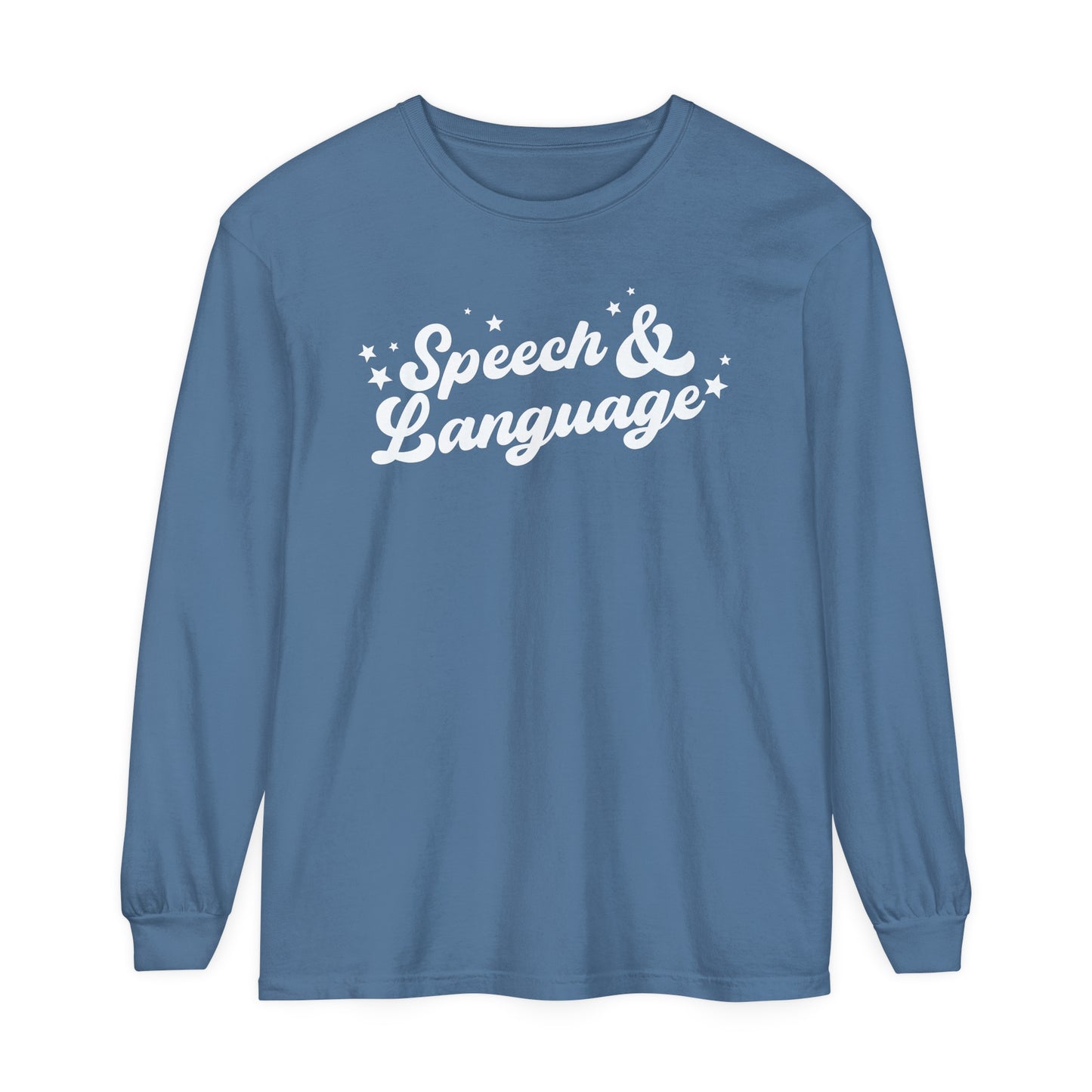 Speech & Language Stars Long Sleeve Comfort Colors T-Shirt