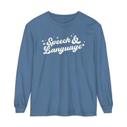Speech & Language Stars Long Sleeve Comfort Colors T-Shirt