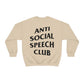 Antisocial Speech Club Crewneck Sweatshirt | Front and Back Print