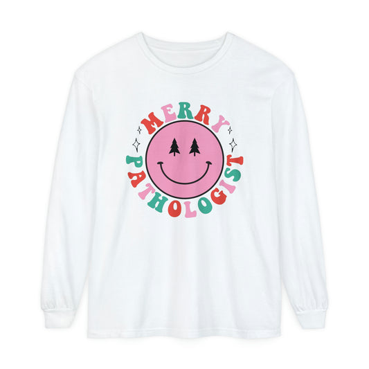 Merry Pathologist Smile Long Sleeve Comfort Colors T-Shirt