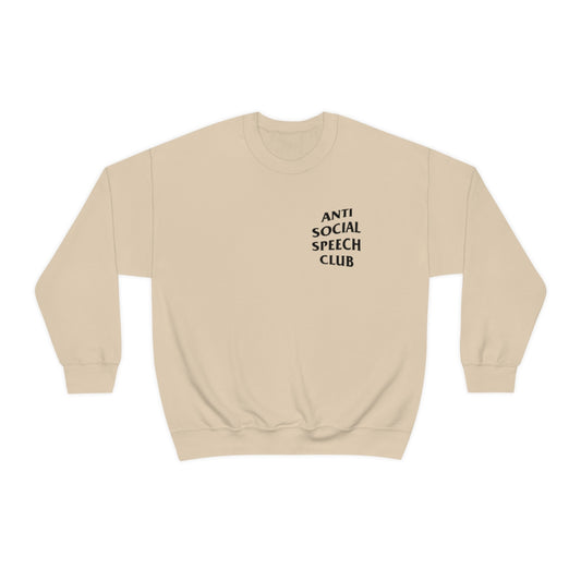 Antisocial Speech Club Crewneck Sweatshirt | Front and Back Print