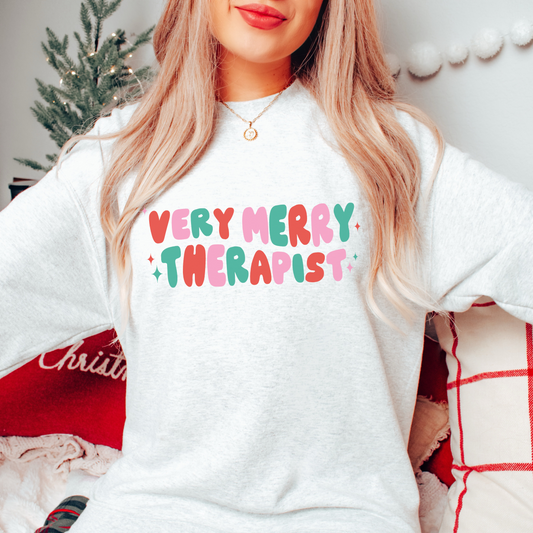 Very Merry Therapist Crewneck Sweatshirt