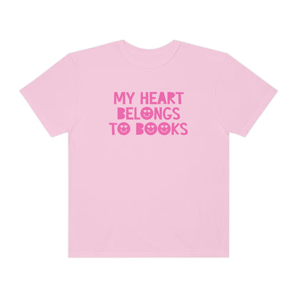 My Heart Belongs to Books Tonal Comfort Colors T-Shirt