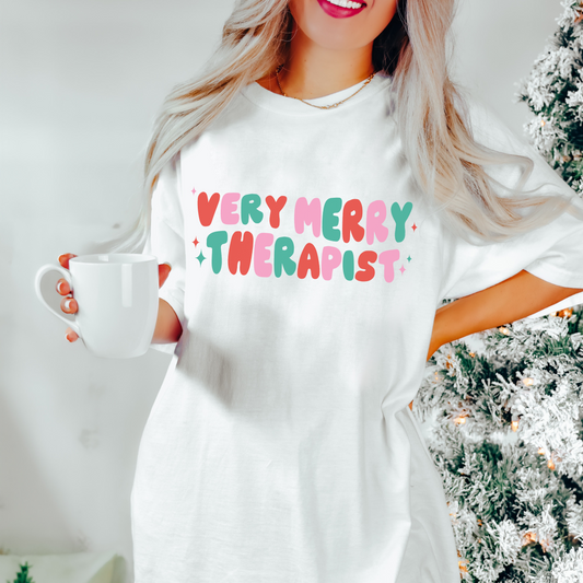 Very Merry Therapist Comfort Colors T-Shirt
