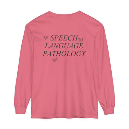 Speech Path Butterflies Long Sleeve Comfort Colors T-shirt