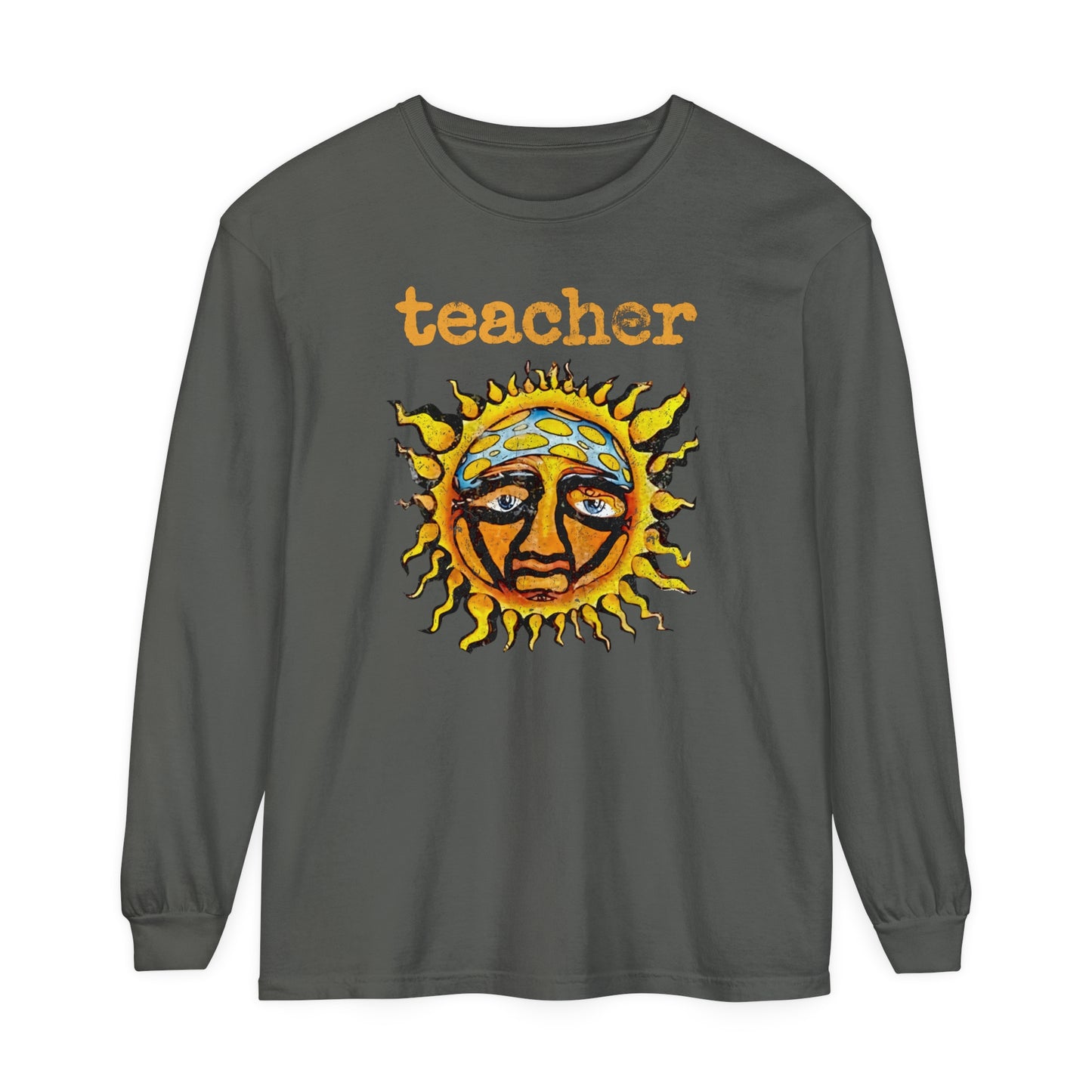 Rock Sun Teacher Long Sleeve Comfort Colors T-Shirt