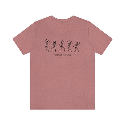 Spooky Speech Skeleton Jersey T-Shirt