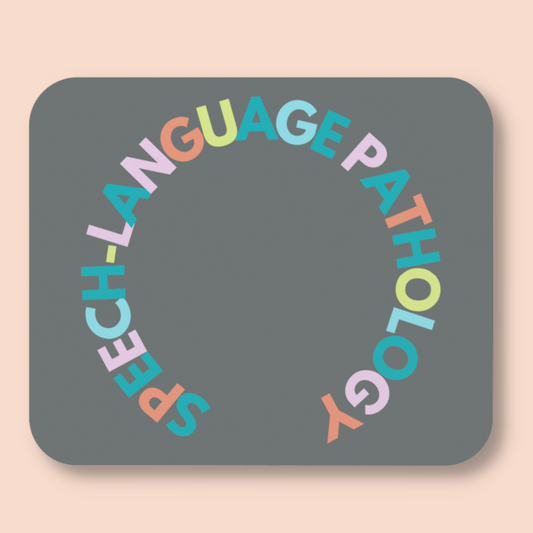 Speech Language Pathology Multicolored Letter Mouse Pad