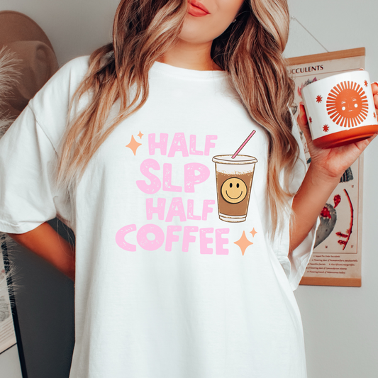 Half SLP Half Coffee Comfort Colors T-shirt