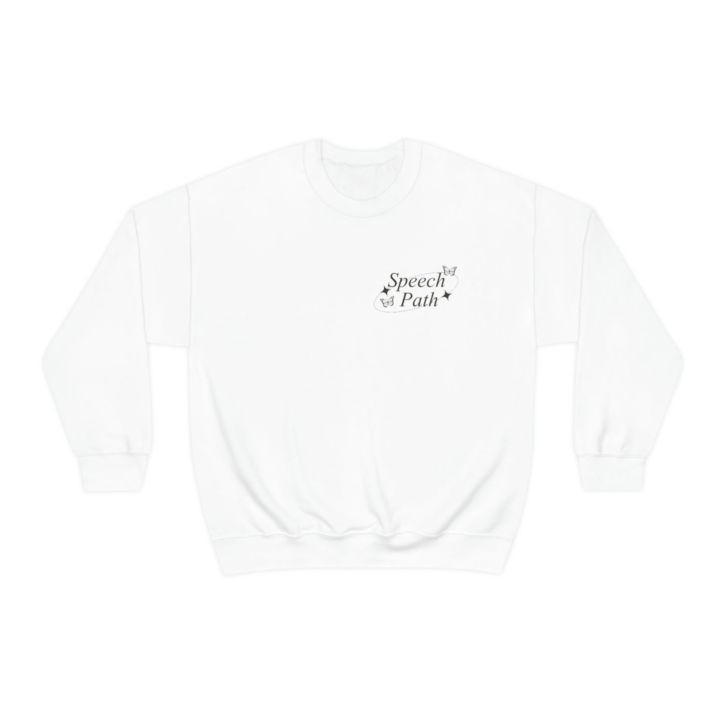 Speech Path Butterflies Crewneck Sweatshirt | Front and Back Print