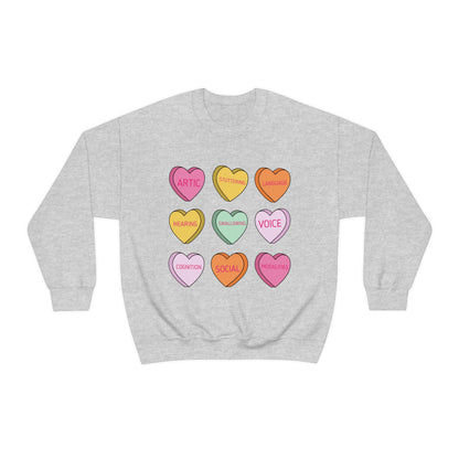 Candy Hearts Speech Scope Crewneck Sweatshirt