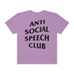 Antisocial Speech Club Comfort Colors T-Shirt | Front and Back Print