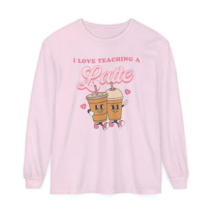 I Love Teaching a Latte Long Sleeve Comfort Colors T-Shirt
