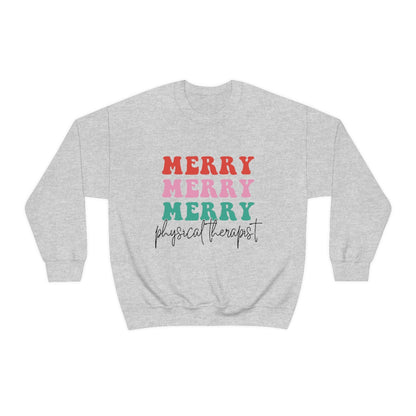Merry Physical Therapist Crewneck Sweatshirt | Front and Back Print
