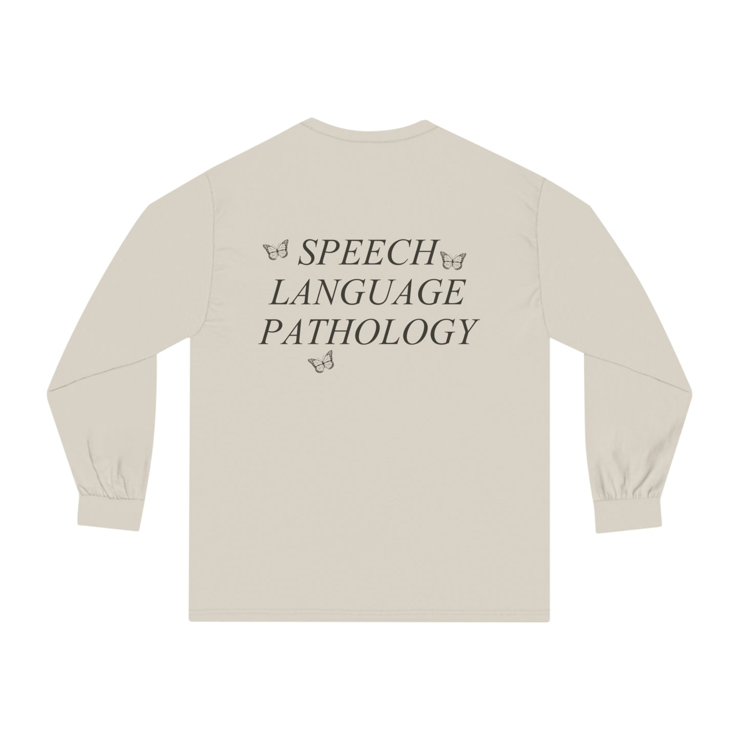 Speech Path Butterflies Long Sleeve T-Shirt | Front and Back Print