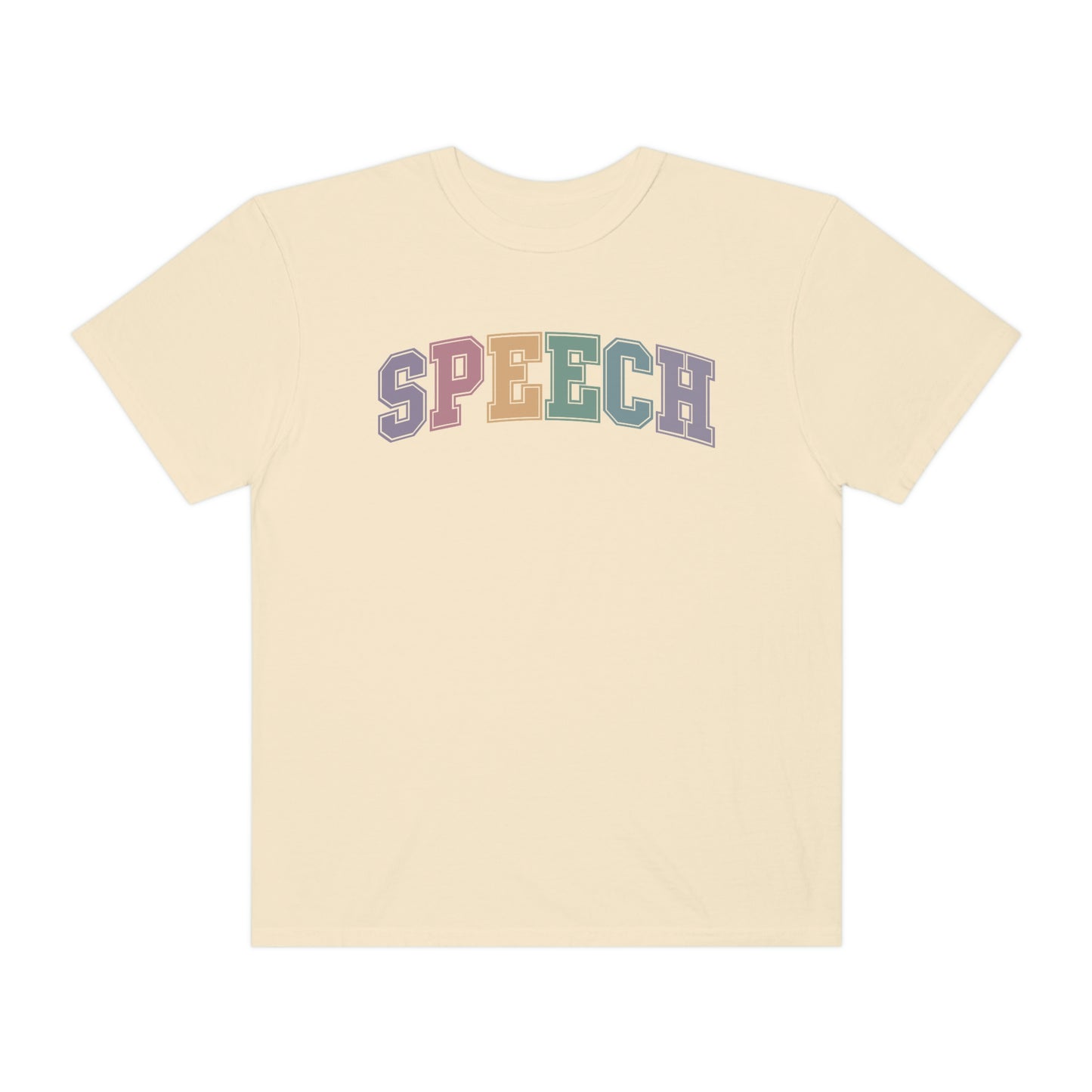 Pastel Varsity Speech Comfort Colors T-Shirt