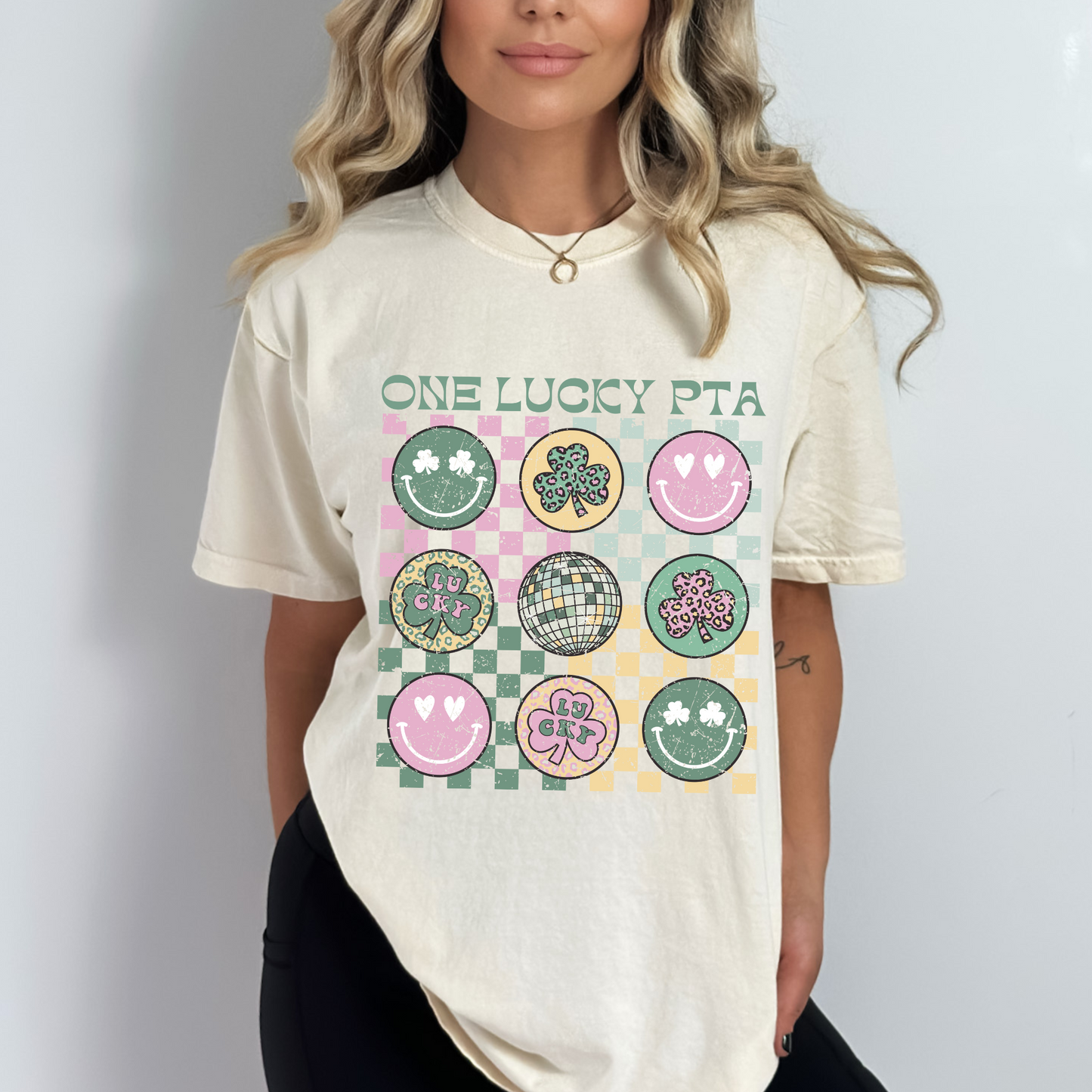 One Lucky PTA Distressed Comfort Colors T-Shirt