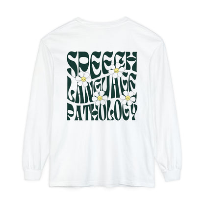 Speech Retro Daisy Long Sleeve Comfort Colors T-shirt